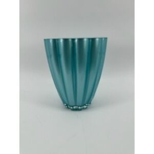 Teleflora‎ Gift Vase Teal Green Ribbed Scalloped Flower Holder Home Decor